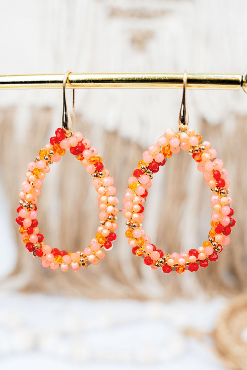 Orange Santorini Shine Teardrop Earrings