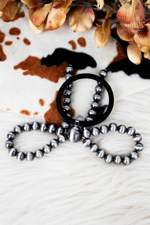 Silver Pearl Katy Coquette Hair Tie