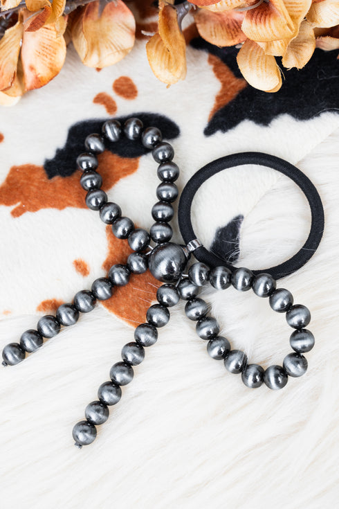 Silver Pearl Katy Coquette Hair Tie