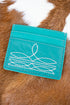 Broadway Boot Stitch Turquoise Card Wallet