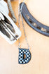 Black & White Checkered 'D' Silvertone Necklace