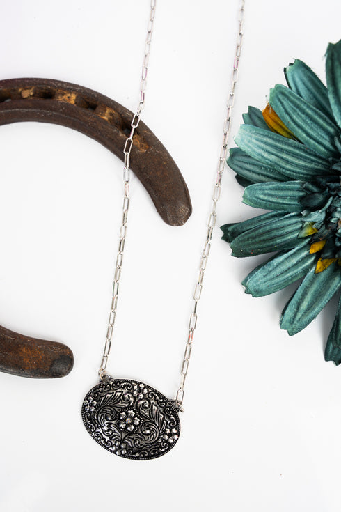 Meadow Bloom Iridescent & Silvertone Necklace