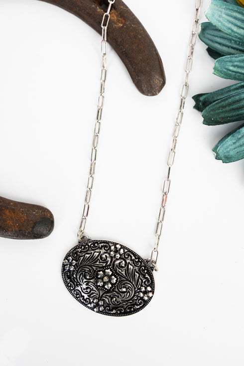 Meadow Bloom Iridescent & Silvertone Necklace
