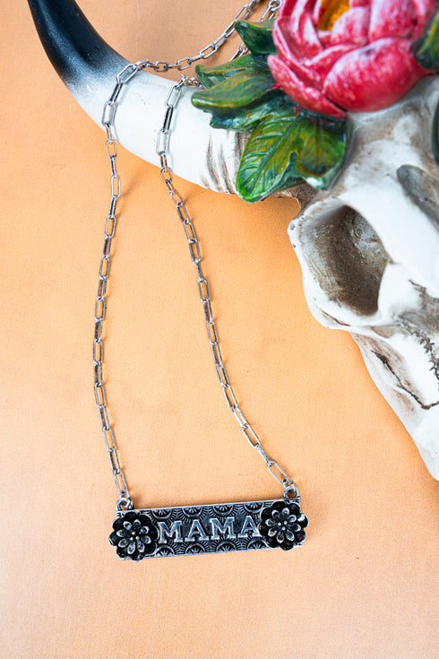 Prairie Mama Silvertone Necklace