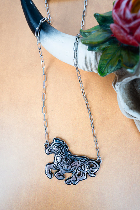 Bridle Blossom Silvertone Necklace