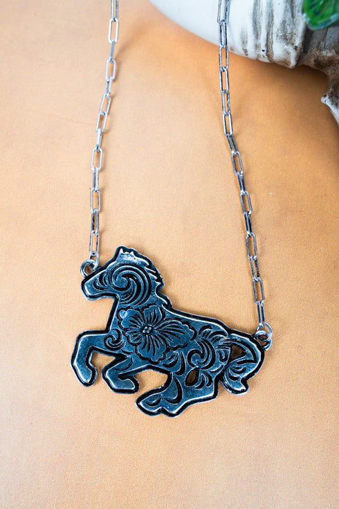 Bridle Blossom Silvertone Necklace