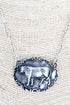 Barnyard Belle Cow Silvertone Necklace