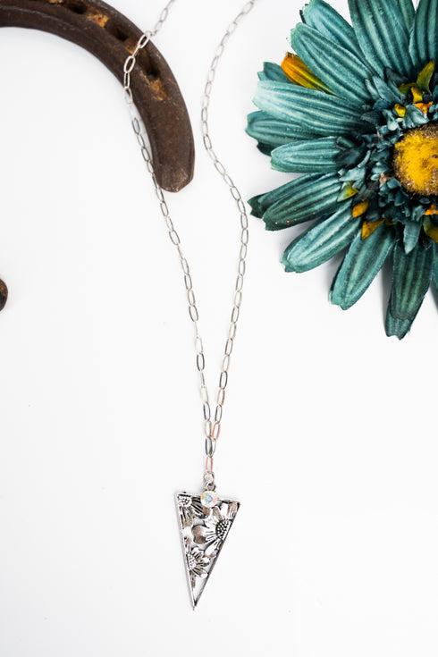 Posie Point Iridescent & Silvertone Necklace