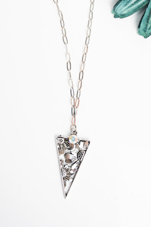 Posie Point Iridescent & Silvertone Necklace