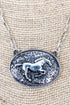 Run Wild Silvertone Horse Necklace
