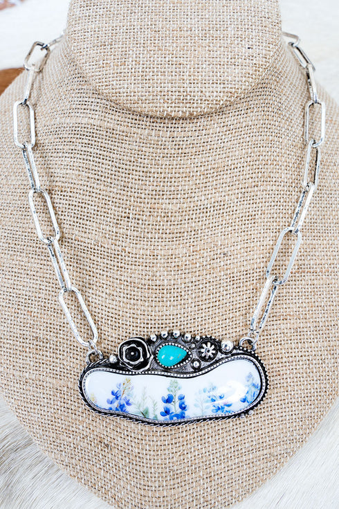 Wildflower Grove Silvertone Necklace