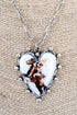 Rider's Heart Silvertone Studded Necklace