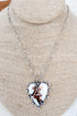 Rider's Heart Silvertone Studded Necklace