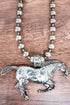 Stallion Stampede Silvertone Ball Bead Necklace