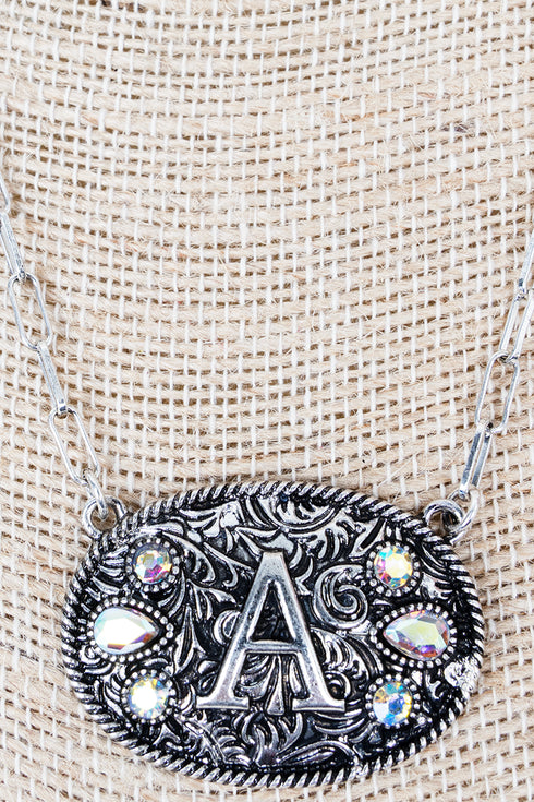The Signature Saddle 'A' Iridescent Silvertone Necklace