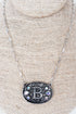 The Signature Saddle 'B' Iridescent Silvertone Necklace
