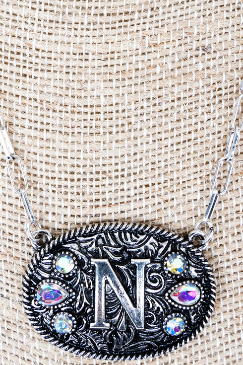 The Signature Saddle 'N' Iridescent Silvertone Necklace