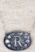 The Signature Saddle 'R' Iridescent Silvertone Necklace