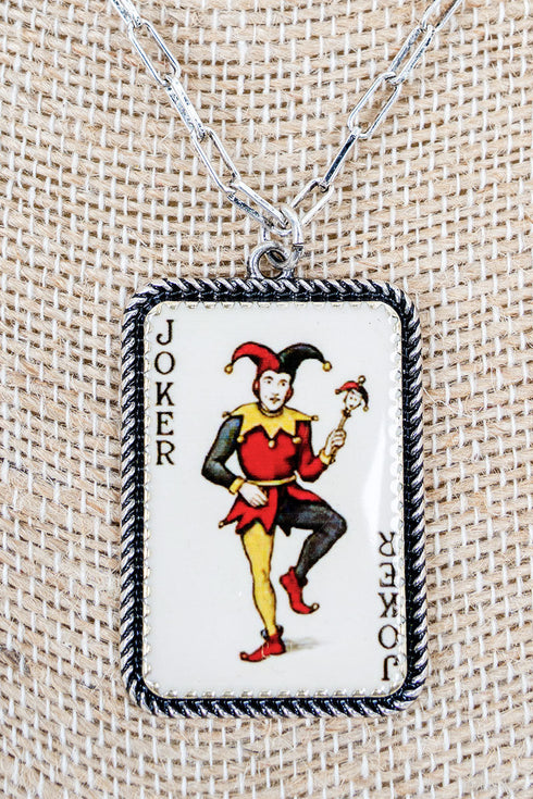 The Wild Card Silvertone Necklace