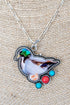 Deep Woods Duck Silvertone Necklace