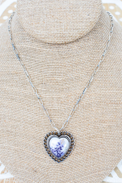 Hill Country Heart Silvertone Necklace