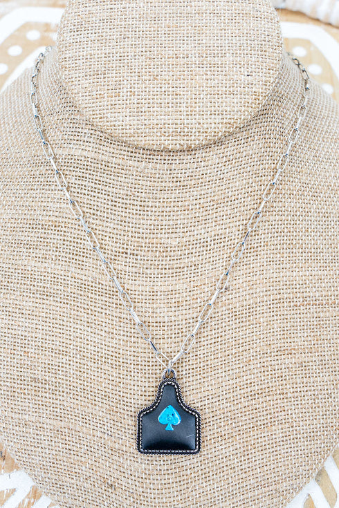 Shadow Deal Tag Silvertone Necklace