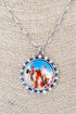 Cowgirl Duo Silvertone Necklace