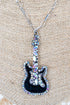Iridescent Midnight Strings Silvertone Necklace