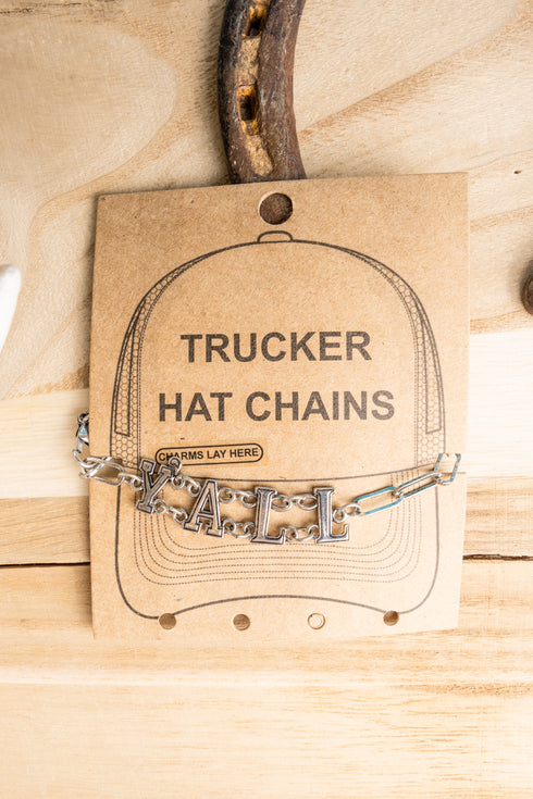 Yall Silvertone Trucker Hat Chain