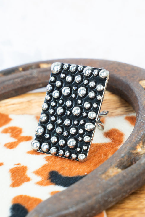 Starlight Mesa Silvertone Cuff Ring