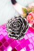 Rose Royale Silvertone Cuff Ring