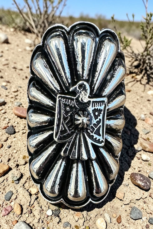 Thunderbird Peak Silvertone Ring