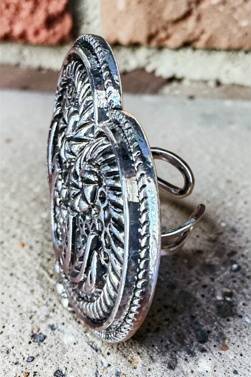 Stampede Sweetheart Silvertone Ring