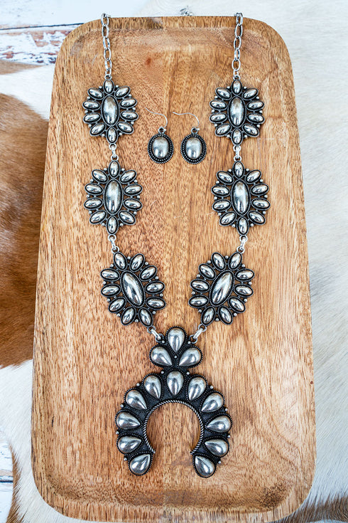 Ironcrest Squash Blossom Necklace and Earring Set