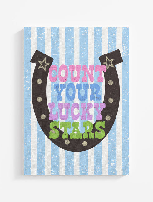 Striped Count Your Lucky Stars Ready To Frame Canvas Print