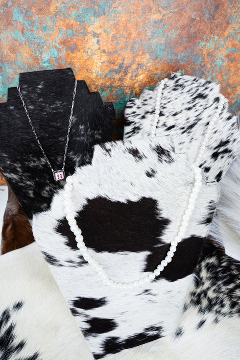 One 12 x 8.5 Black Cassidy Cowhide Flat Necklace Display - Ships Assorted