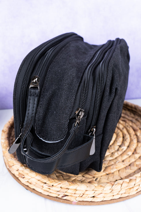 Black Travel Ready Toiletry Bag