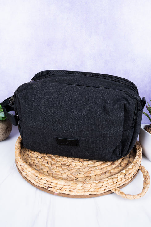 Black Travel Ready Toiletry Bag