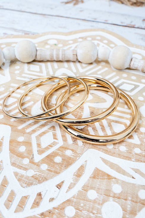 Goldtone Park Avenue Polish Bangle Set