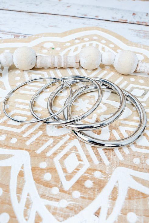 Silvertone Park Avenue Polish Bangle Set
