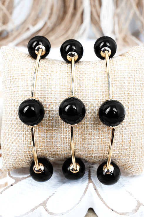 Manhattan Moment Black & Goldtone Beaded Bracelet Set