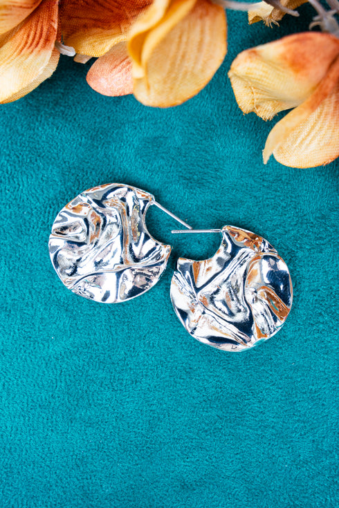 Fifth Avenue Affair Silvertone Disk Earrings