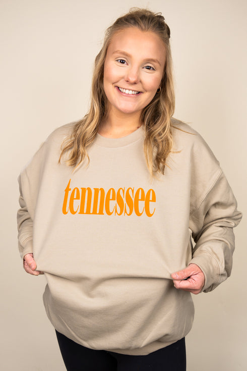 Tennessee Textured Vinyl Unisex Fleece Crew