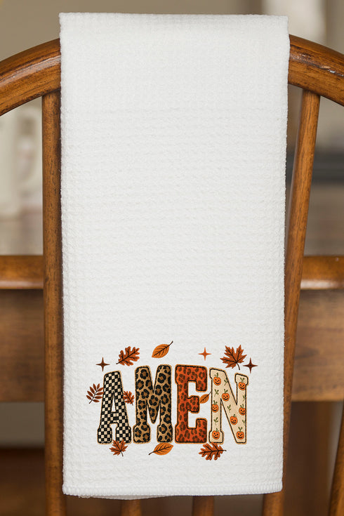 Autumn Amen Waffle Kitchen Towel