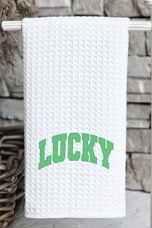Lucky Varsity Waffle Kitchen Towel
