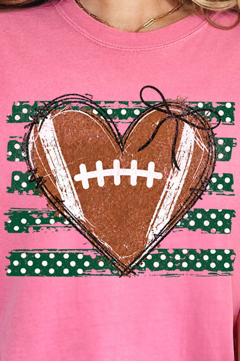 Green Football Sweetheart Comfort Colors Adult Ring-Spun Cotton Tee