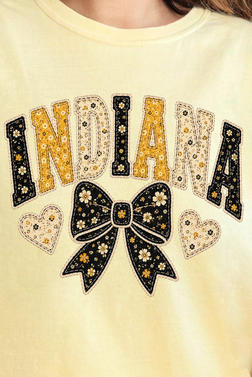 Indiana Blooming Bow Comfort Colors Adult Ring-Spun Cotton Tee