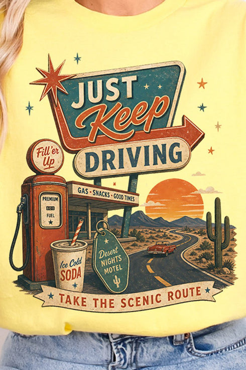 Just Keep Driving Softstyle Adult T-Shirt