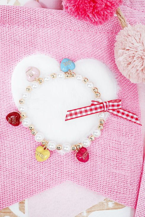 Multi-Color Sweet Talk Pearl Beaded Charm Bracelet