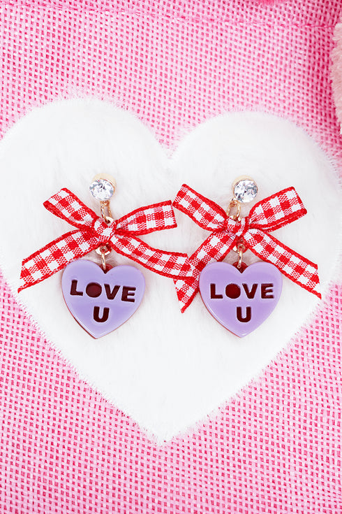 Lavender 'Be Mine' Hearts In A Knot Earrings